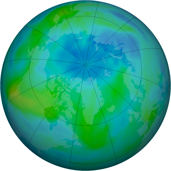 Arctic ozone map for 03 October 2005